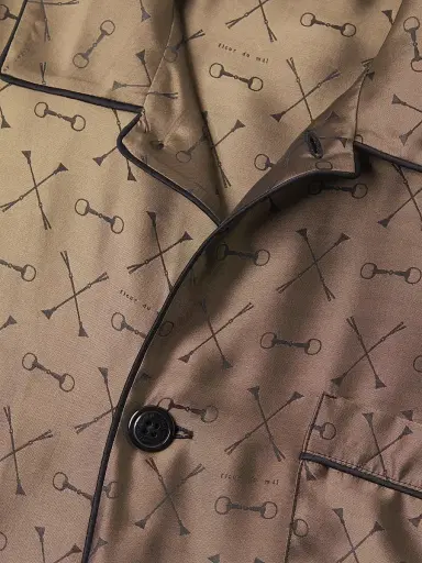 Fleur du Mal Men's Jacquard Silk-Blend Button-Front Pajama Shirt | Thumbnail 6 Fleur du Mal Men's Jacquard Silk-Blend Button-Front Pajama Shirt | Thumbnail 6