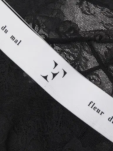 Fleur du Mal Men's Floral Bouquet Lace Boxer Brief - Black - Size XL | Thumbnail 5