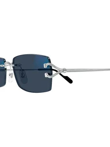 Cartier Men's C Decor 56MM Rectangular Sunglasses - Silver Blue | Thumbnail 3 Cartier Men's C Decor 56MM Rectangular Sunglasses - Silver Blue | Thumbnail 3
