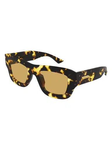 Bottega Veneta Women's Flat 50MM Squared Sunglasses - Havana Yellow | Thumbnail 1 Bottega Veneta Women's Flat 50MM Squared Sunglasses - Havana Yellow | Thumbnail 1