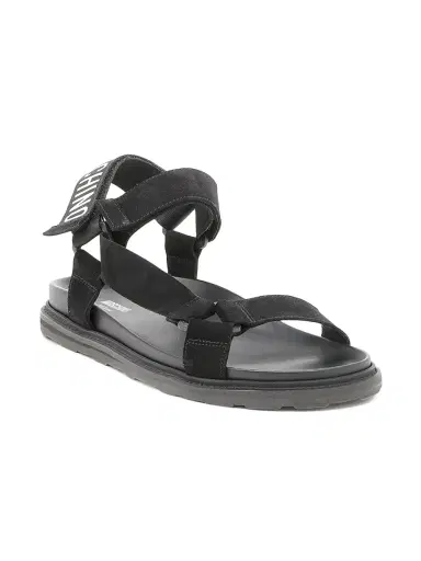 MOSCHINO Men's Logo Sporty Leather Sandals - Black - Size 8 | Thumbnail 2 MOSCHINO Men's Logo Sporty Leather Sandals - Black - Size 8 | Thumbnail 2