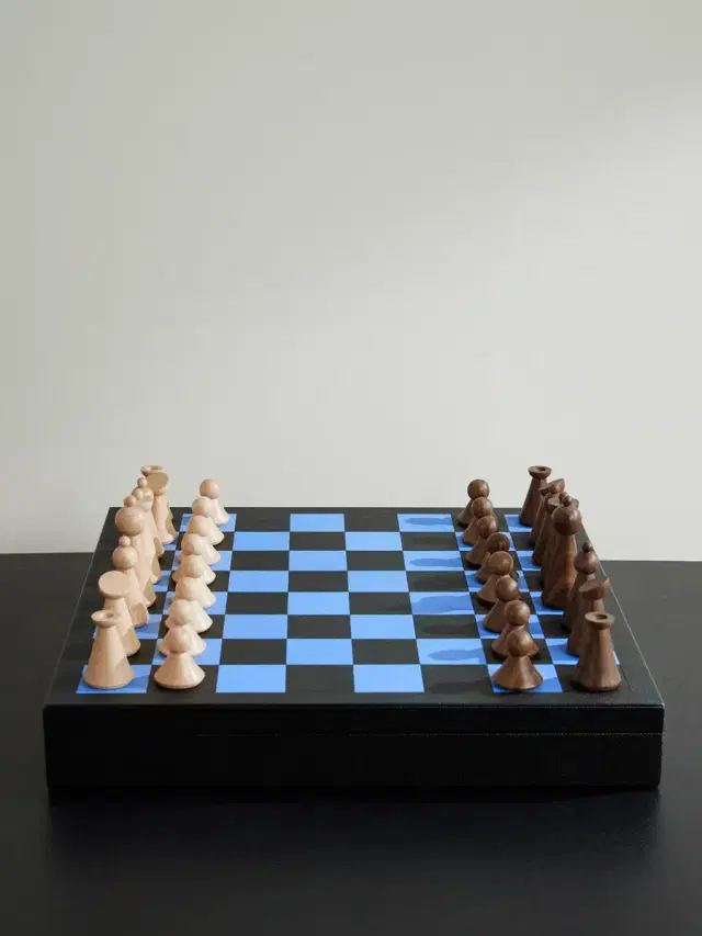 Smythson Panama Cross-Grain Leather and Wood Chess Set - Men