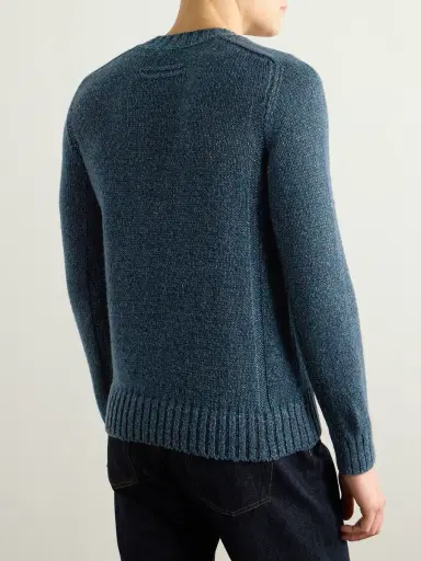 Zegna Cashmere, Linen and Cotton-Blend Sweater - Men | Thumbnail 3 Zegna Cashmere, Linen and Cotton-Blend Sweater - Men | Thumbnail 3