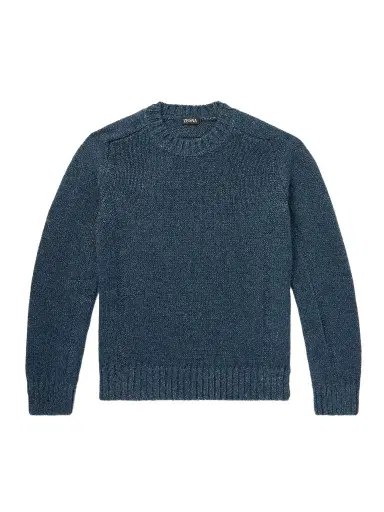 Zegna Cashmere, Linen and Cotton-Blend Sweater - Men | Thumbnail 1 Zegna Cashmere, Linen and Cotton-Blend Sweater - Men | Thumbnail 1