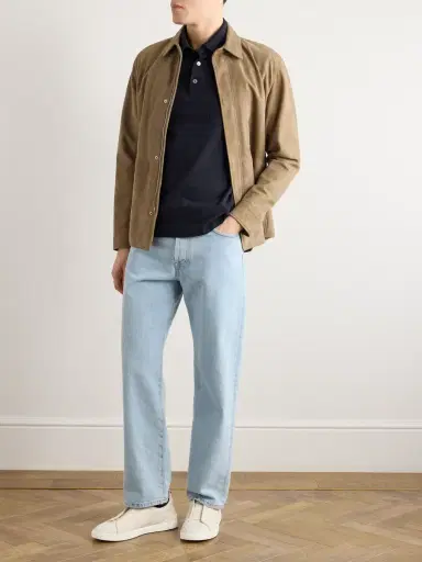 Zegna Slim-Fit Leather-Trimmed Cotton-Piqué Polo Shirt - Men | Thumbnail 2 Zegna Slim-Fit Leather-Trimmed Cotton-Piqué Polo Shirt - Men | Thumbnail 2