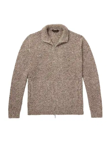 Loro Piana Silk and Cashmere-Blend Zip-Up Cardigan - Men | Thumbnail 1 Loro Piana Silk and Cashmere-Blend Zip-Up Cardigan - Men | Thumbnail 1