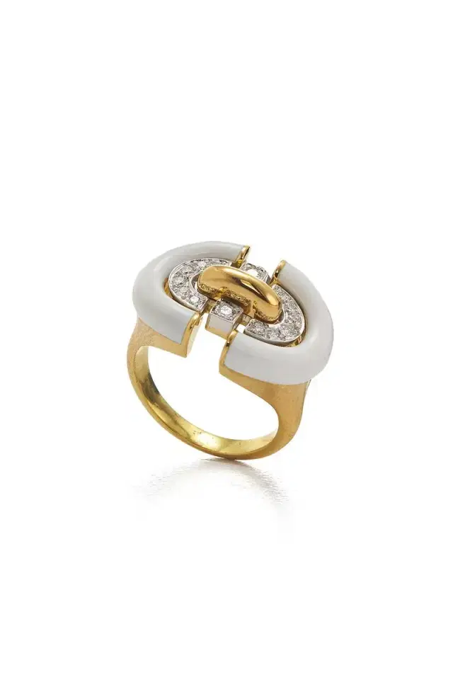 DAVID WEBB White Unity Ring