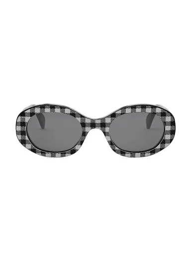 Celine Women's Triomphe 52MM Oval Sunglasses - Black White | Thumbnail 2 Celine Women's Triomphe 52MM Oval Sunglasses - Black White | Thumbnail 2