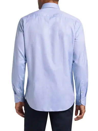 Saks Fifth Avenue Men's Cotton Classic Dress Shirt - Light Blue | Thumbnail 5