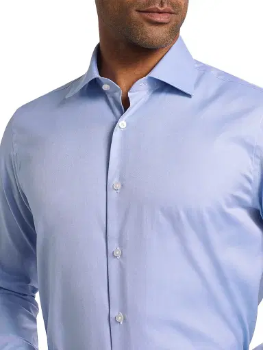 Saks Fifth Avenue Men's Cotton Classic Dress Shirt - Light Blue | Thumbnail 6