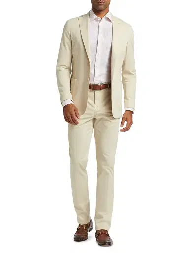 Saks Fifth Avenue Men's Striped Cotton Dress Shirt - Pink - Size 18 | Thumbnail 2