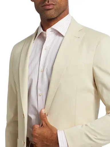 Saks Fifth Avenue Men's Striped Cotton Dress Shirt - Pink - Size 18 | Thumbnail 6