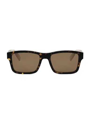 BVLGARI Men's Tubogas 55MM Rectangular Sunglasses - Dark Havana Brown | Thumbnail 2