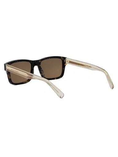 BVLGARI Men's Tubogas 55MM Rectangular Sunglasses - Dark Havana Brown | Thumbnail 4