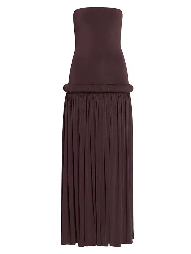 Women's Long Pipe Strapless Maxi Dress - Acajou