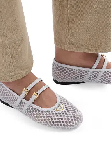Prada Women's Mesh Fabric Ballerinas | Thumbnail 5 Prada Women's Mesh Fabric Ballerinas | Thumbnail 5