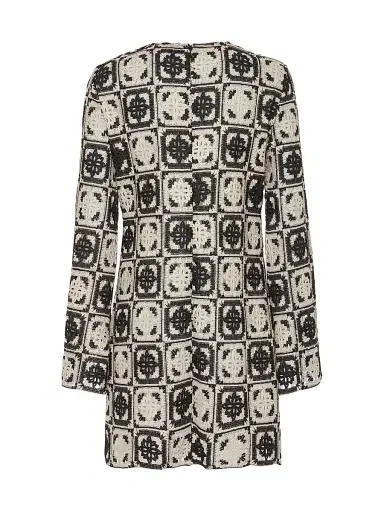 La DoubleJ Women's Mini Supremes Swing Dress - Mini Tiles Macrame Black | Thumbnail 2 La DoubleJ Women's Mini Supremes Swing Dress - Mini Tiles Macrame Black | Thumbnail 2