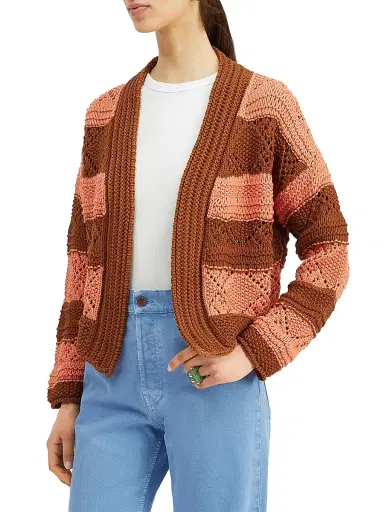 La DoubleJ Women's Summer Bolero Sweater - Solid Pink - Size XS | Thumbnail 3