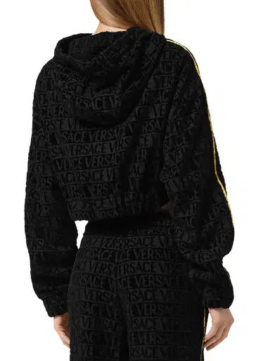Versace Women's I Heart Baroque Crop Hoodie | Thumbnail 4 Versace Women's I Heart Baroque Crop Hoodie | Thumbnail 4