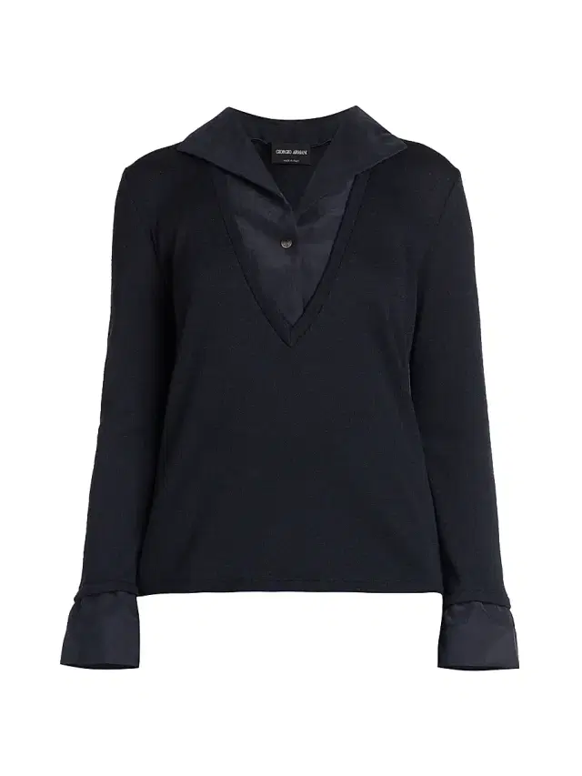 Giorgio Armani Women's Layered Top - Blue Night