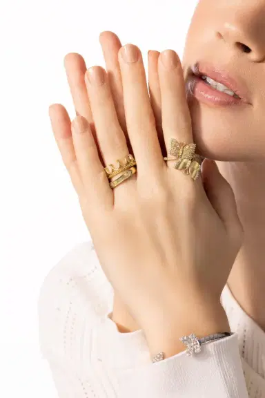 TANYA FARAH Kissing Butterlfies Diamond Bypass Ring | Thumbnail 2 TANYA FARAH Kissing Butterlfies Diamond Bypass Ring | Thumbnail 2