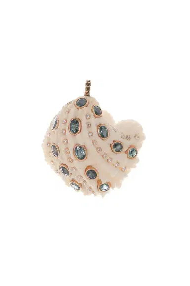 DEZSO BY SARA BELTRÁN Kyanite Diamond Shell Pendant | Thumbnail 1