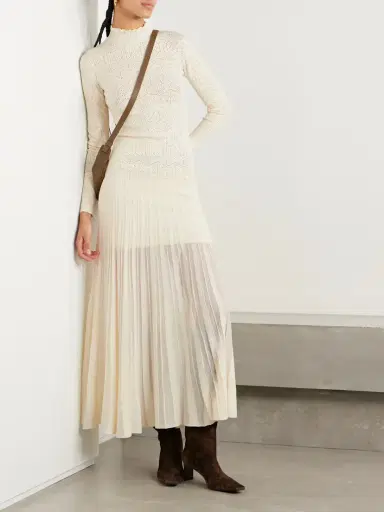 Isabel Marant Gisole Paneled Pointelle-knit Turtleneck Maxi Dress | Thumbnail 2 Isabel Marant Gisole Paneled Pointelle-knit Turtleneck Maxi Dress | Thumbnail 2