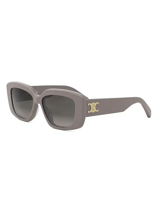 CELINE Women's Triomphe 55MM Geometric Sunglasses - Shiny Light Brown Gradient Brown