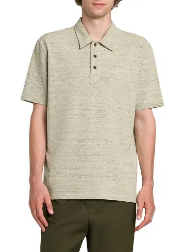 Bottega Veneta Men's Chine Cotton Pique Polo Shirt - Chick Melange - Size XXL | Thumbnail 3