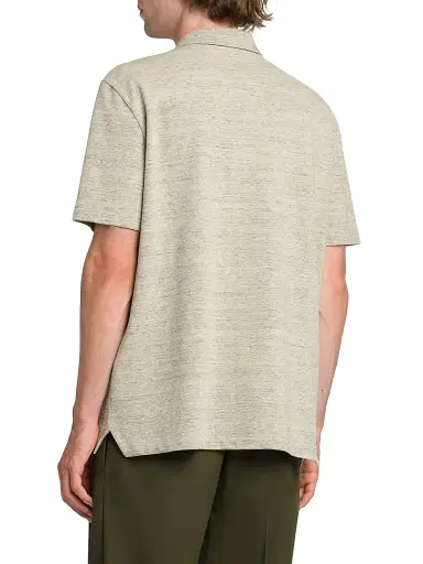 Bottega Veneta Men's Chine Cotton Pique Polo Shirt - Chick Melange - Size XXL | Thumbnail 5