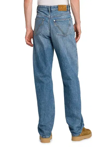 Bottega Veneta Men's Vintage Indigo Wash Wide-Leg Jeans - Mid Blue | Thumbnail 5