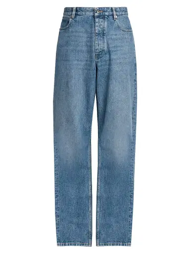 Bottega Veneta Men's Vintage Indigo Wash Wide-Leg Jeans - Mid Blue | Thumbnail 1