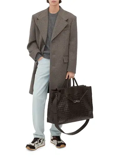 Bottega Veneta Men's Andiamo Voyager Intrecciato Leather Weekender - Fondant Vintage | Thumbnail 2 Bottega Veneta Men's Andiamo Voyager Intrecciato Leather Weekender - Fondant Vintage | Thumbnail 2