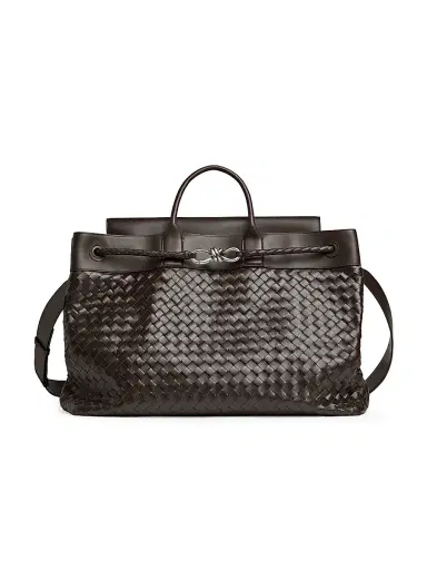 Bottega Veneta Men's Andiamo Voyager Intrecciato Leather Weekender - Fondant Vintage | Thumbnail 1 Bottega Veneta Men's Andiamo Voyager Intrecciato Leather Weekender - Fondant Vintage | Thumbnail 1