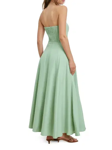Favorite Daughter Women's The Favorite Strapless Maxi Dress - Light Sage - Size 14 | Thumbnail 5