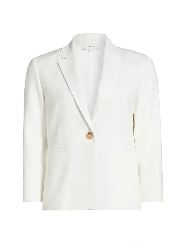 Vince Women's Shrunken Stretch Linen-Blend Blazer - Off White