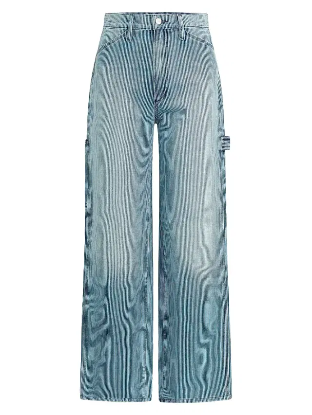 Joe's Jeans Women's The Baggy Carpenter Striped Denim Pants - Railroad