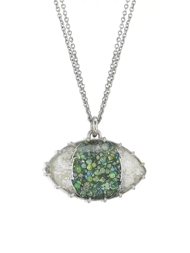 Women's 18K White Gold & 5.18 TCW Diamond Eye Pendant Necklace - White Gold