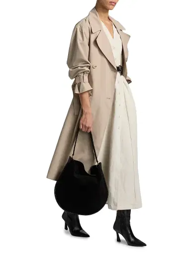 LAMARQUE Women's Colette Trench Coat - Khaki - Size Medium | Thumbnail 2
