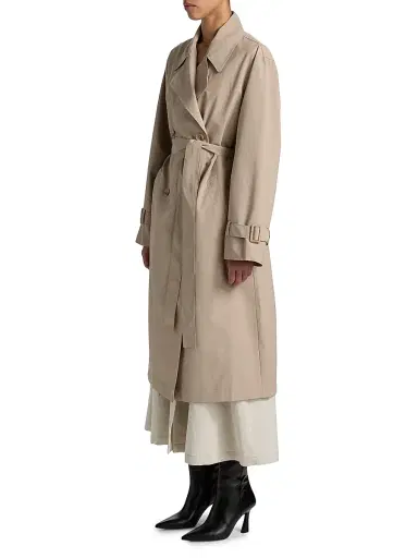 LAMARQUE Women's Colette Trench Coat - Khaki - Size Medium | Thumbnail 4