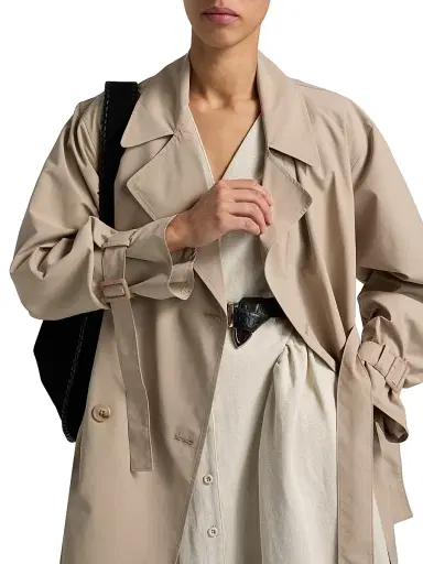 LAMARQUE Women's Colette Trench Coat - Khaki - Size Medium | Thumbnail 6