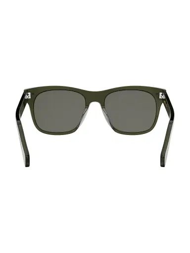 Celine Men's Thin 54mm Square Sunglasses - Shiny Dark Green And Smoke | Thumbnail 5