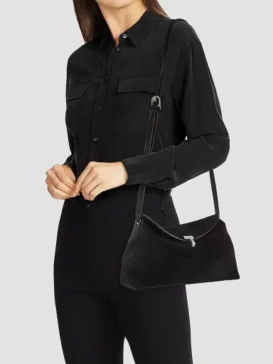 TOTEME Women's T-Lock Suede Clutch | Thumbnail 2 TOTEME Women's T-Lock Suede Clutch | Thumbnail 2