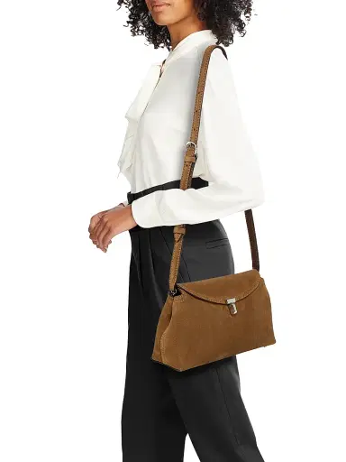 TOTEME Women's T-Lock Suede Clutch | Thumbnail 6 TOTEME Women's T-Lock Suede Clutch | Thumbnail 6