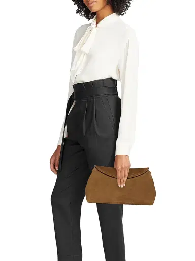 TOTEME Women's T-Lock Suede Clutch | Thumbnail 7 TOTEME Women's T-Lock Suede Clutch | Thumbnail 7