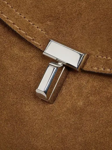 TOTEME Women's T-Lock Suede Top Handle Bag | Thumbnail 6 TOTEME Women's T-Lock Suede Top Handle Bag | Thumbnail 6