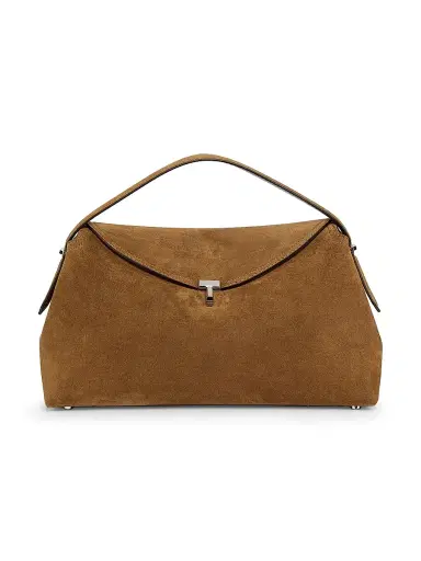 TOTEME Women's T-Lock Suede Top Handle Bag | Thumbnail 1 TOTEME Women's T-Lock Suede Top Handle Bag | Thumbnail 1