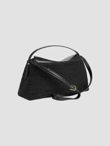 TOTEME Women's T-Lock Woven-Leather Top Handle Bag | Thumbnail 2 TOTEME Women's T-Lock Woven-Leather Top Handle Bag | Thumbnail 2