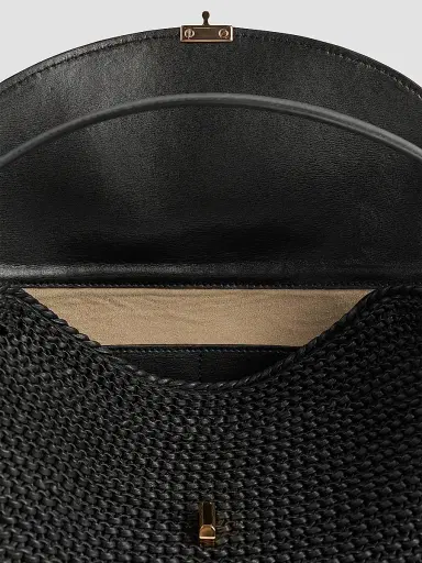 TOTEME Women's T-Lock Woven-Leather Top Handle Bag | Thumbnail 4 TOTEME Women's T-Lock Woven-Leather Top Handle Bag | Thumbnail 4