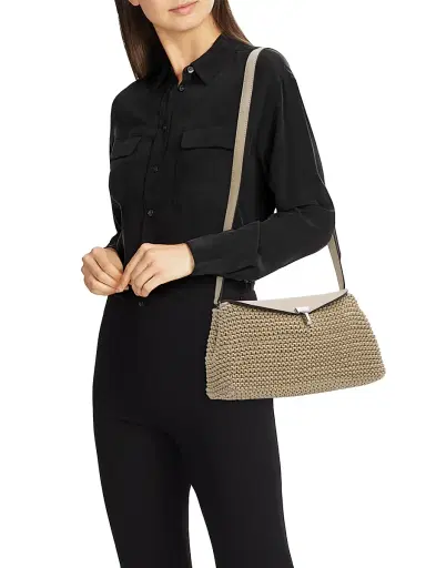 TOTEME Women's T-Lock Woven Leather Clutch | Thumbnail 2 TOTEME Women's T-Lock Woven Leather Clutch | Thumbnail 2